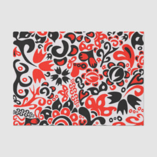 Papel De Seda Abrupción del patrón floral del arte folklórico ét