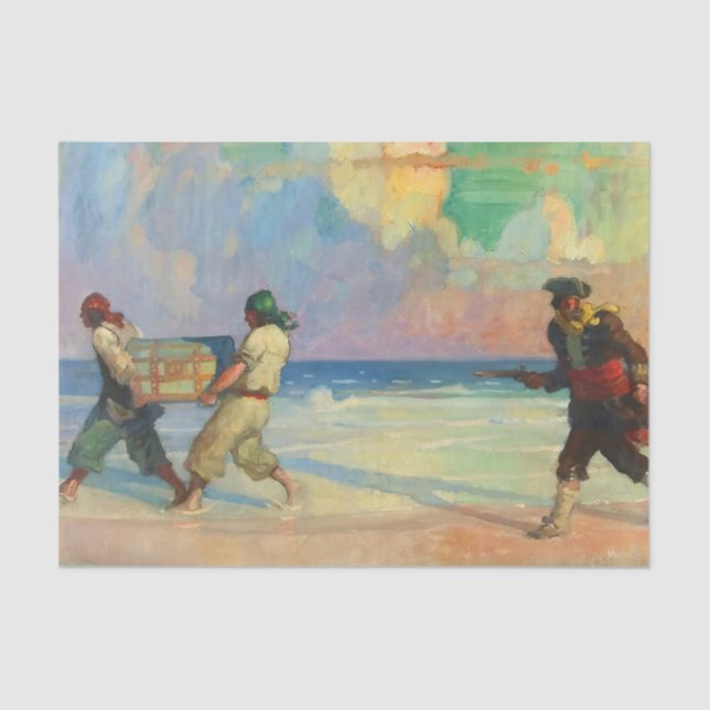 Papel De Seda "Absconding With The Treasure" por NC Wyeth (Anverso)