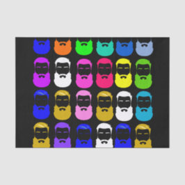 Papel De Seda Abstract Beards Tissue Paper