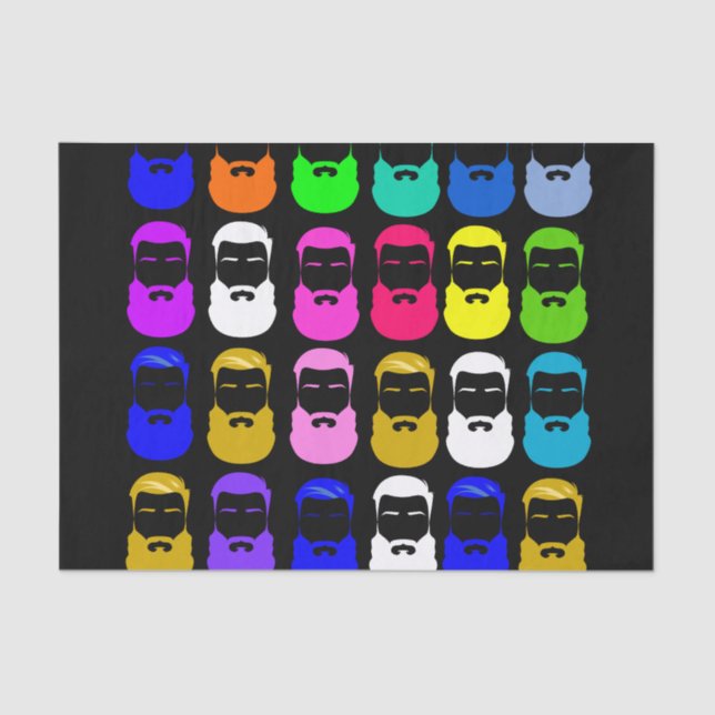 Papel De Seda Abstract Beards Tissue Paper (Anverso)