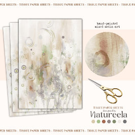 Papel De Seda Abstract Beige Gray Decoupage Tissue Paper