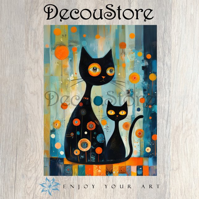 Papel De Seda Abstract Black Cats Decoupage (Subido por el creador)