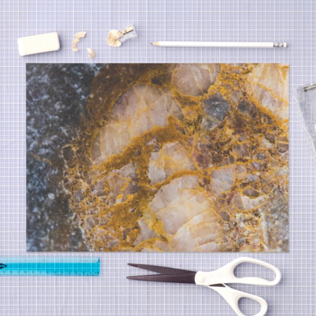 Papel De Seda Abstract bronze white mineral rock texture (Artesanía)