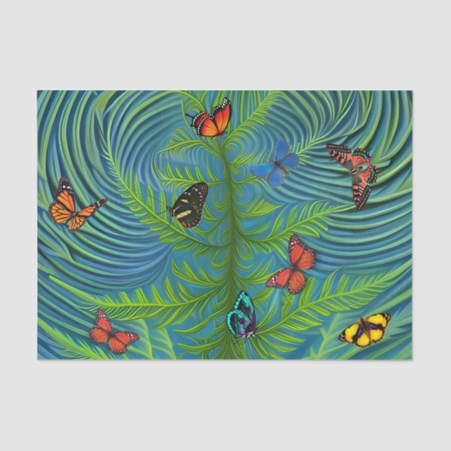 Papel De Seda Abstract Butterfly Dream Garden (Anverso)