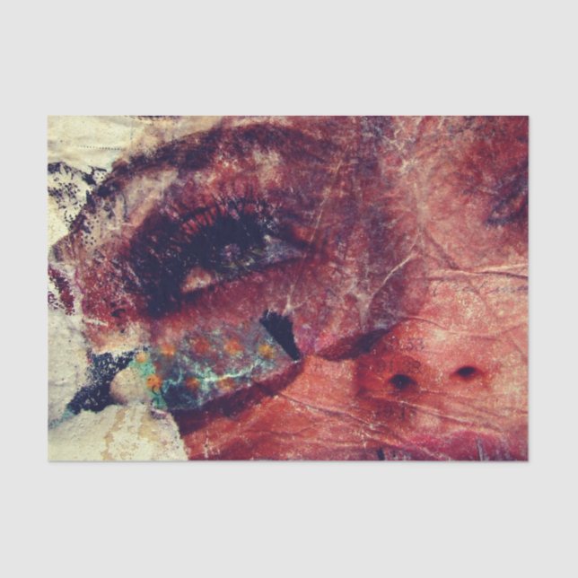 Papel De Seda Abstract Face Mixed Media collage decoupage (Anverso)