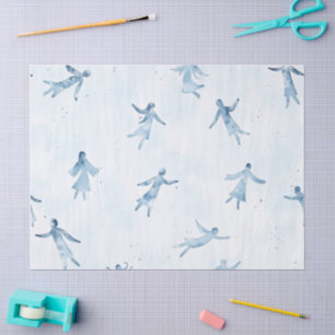 Papel De Seda Abstract Floating Silhouettes Pattern