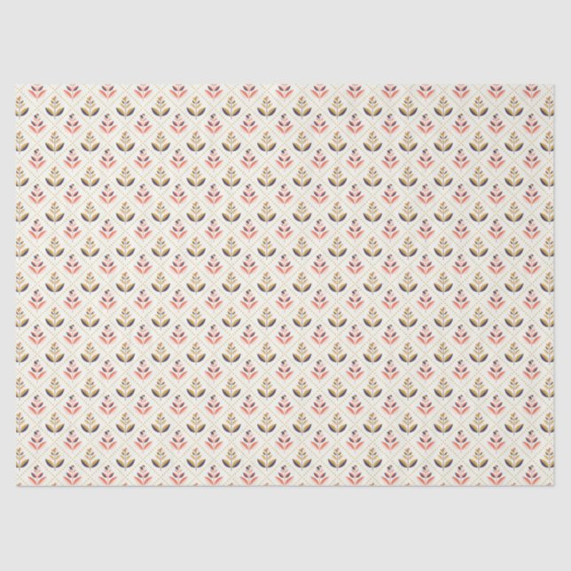 Papel De Seda Abstract floral pattern with alternating designs (Anverso)
