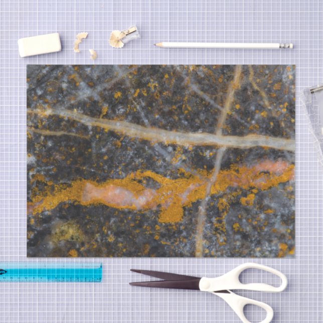 Papel De Seda Abstract gold white lines rock texture (Artesanía)