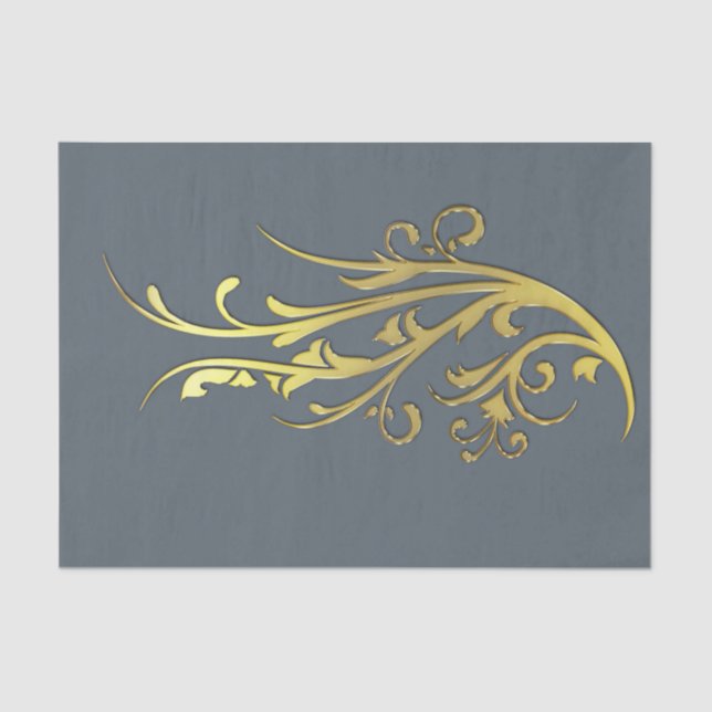 Papel De Seda Abstract Luxury Faux Gold Flower (Anverso)