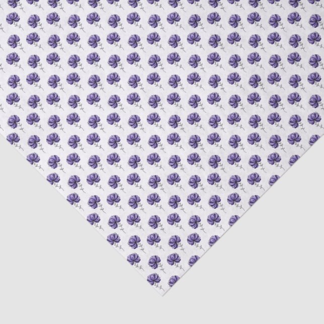 Papel De Seda Abstract Purple Flower Doodle Art Style (Detalle)