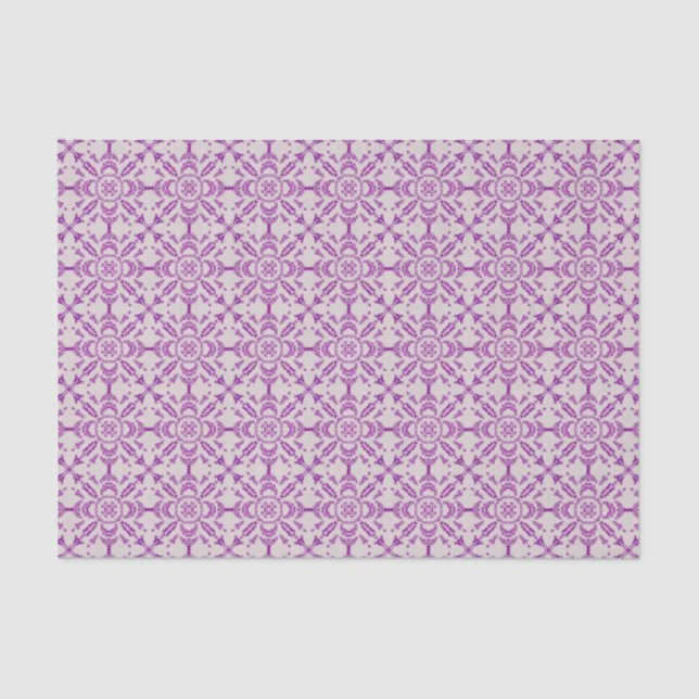 Papel De Seda Abstract Purple Orchid Flower Design Pattern Art (Anverso)