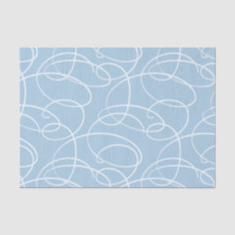 Papel De Seda Abstract Swirling Vine | Elegant Line Art Blue
