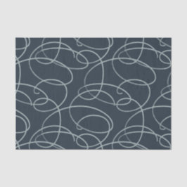 Papel De Seda Abstract Swirling Vine | Elegant Line Art Charcoal