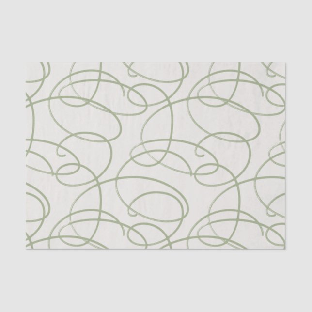 Papel De Seda Abstract Swirling Vine | Elegant Line Art Cream (Anverso)