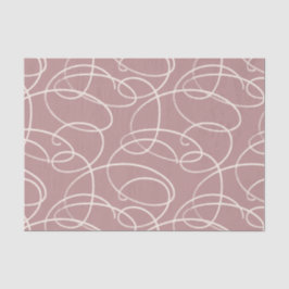 Papel De Seda Abstract Swirling Vine | Elegant Line Art Pink