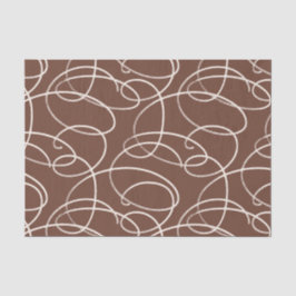 Papel De Seda Abstract Swirling Vine | Elegant Line Art Rust