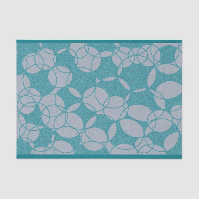 Papel De Seda Abstract Teal Circles Pattern (Anverso)