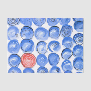Papel De Seda Abstract Watercolor Blue Dots