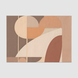 Papel De Seda Abstracto Boho Geométrico Terracota Moderno