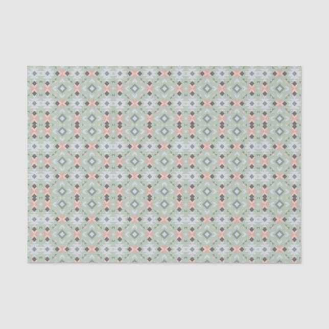Papel de seda abstracto en rosa y verde (Anverso)