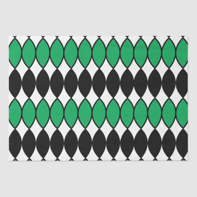 Papel De Seda Abstracto Geométrico Verde Negro (Anverso)