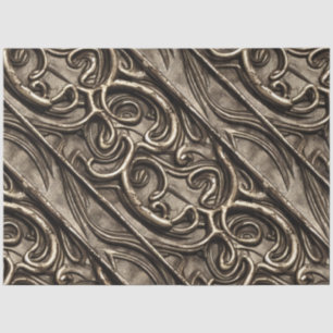 Papel De Seda Abstracto Gótico Ornato Fluir Metalizado
