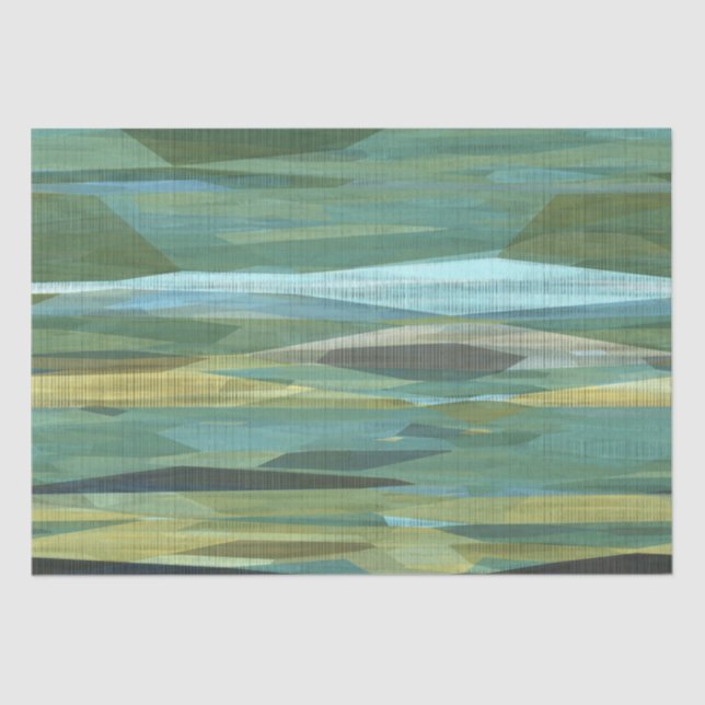 Papel De Seda abstracto gris azul y verde (Anverso)