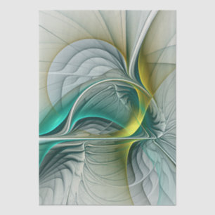 Papel De Seda Abstracto hipnótico dorado turquesa verde fractal