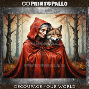 Papel De Seda Abuela caperucita roja con el lobo