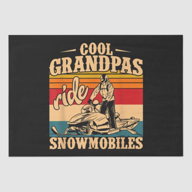 Papel De Seda Abuelos de Guay montan motos de nieve moto de niev (Anverso)