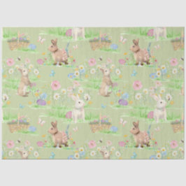 Papel De Seda Abundancia de Pascua Floral Mariposa Mint Green De