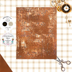 Papel De Seda Acabado Falso de Óxido Decoupage Steampunk