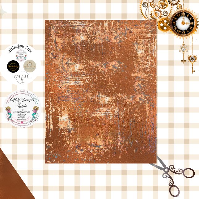 Papel De Seda Acabado Falso de Óxido Decoupage Steampunk (Subido por el creador)