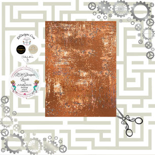 Papel De Seda Acabado Falso de Óxido Decoupage Steampunk