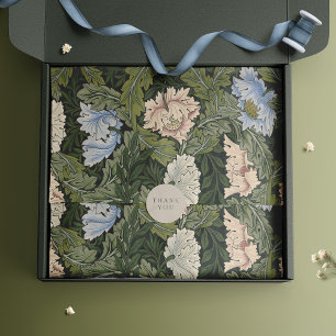 Papel De Seda Acanthus Floral Vintage Verde William Morris