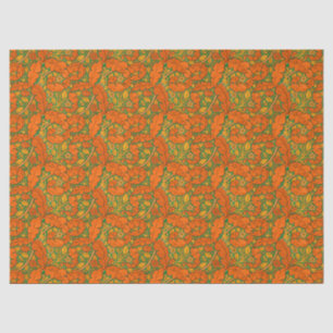 Papel De Seda Acanthus naranja y rosa artesanos William Morris