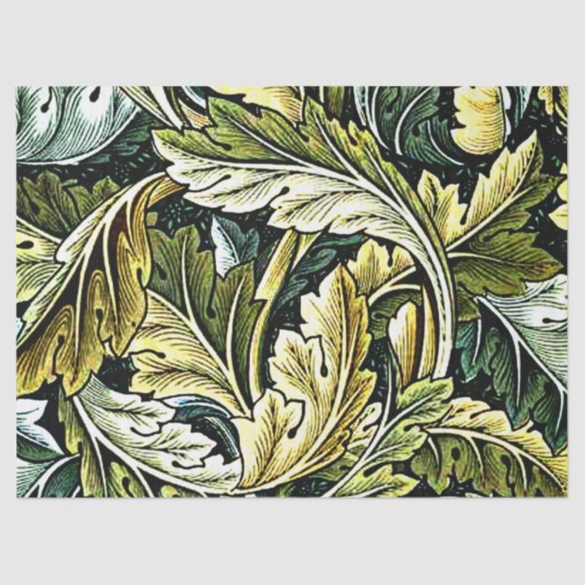 Papel De Seda Acanthus, patrón popular de William Morris, (Anverso)