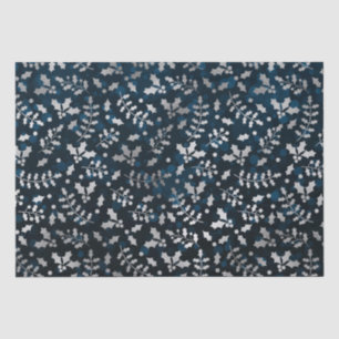 Papel De Seda Acebo de Navidad con Bokeh Verde Teal y Hojas de P