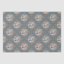 Papel De Seda Acento abstracto Verde azulado de Mocha y Tile de 