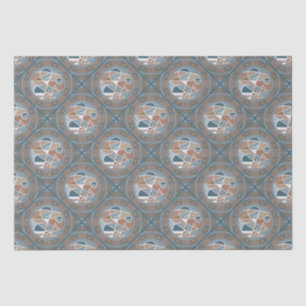 Papel De Seda Acento abstracto Verde azulado de Mocha y Tile de 