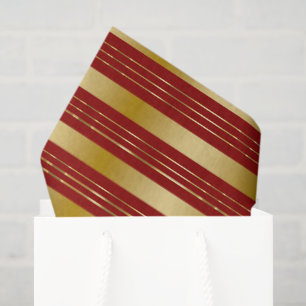 Papel De Seda Acento de rayas brillantes con fondo dorado y rojo