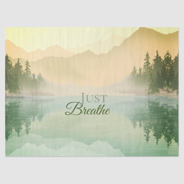 Papel De Seda Acento del paisaje forestal de las montañas verdes (Anverso)