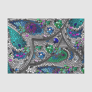 Papel De Seda Acentos plateados arte mosaico