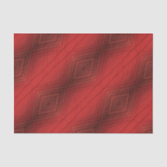 Papel De Seda Aceptación | Patrón de Boho Ecléctico Rojo (Anverso)