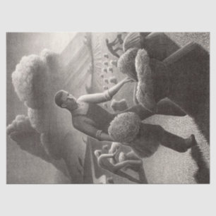 Papel De Seda Acercándose a la tormenta por Grant Wood