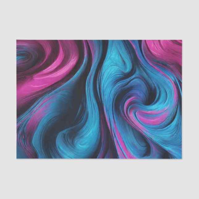 Papel De Seda Acondicionamiento moderno de regalo - azul y rosa  (Anverso)