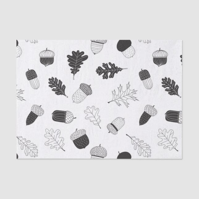Papel De Seda Acornos y hojas (Anverso)