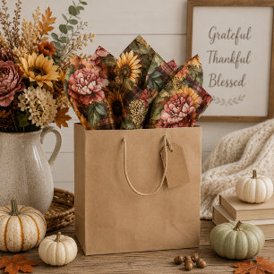 Papel De Seda Acrarela de girasoles de otoño y cuadros florales