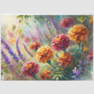 Papel De Seda Acrílico con Margaritas y Lavanda para Decoupage
