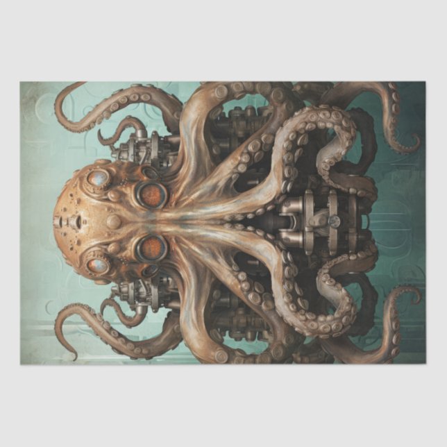 Papel De Seda Actividad acuática de la vida marina del pulpo Ste (Anverso)